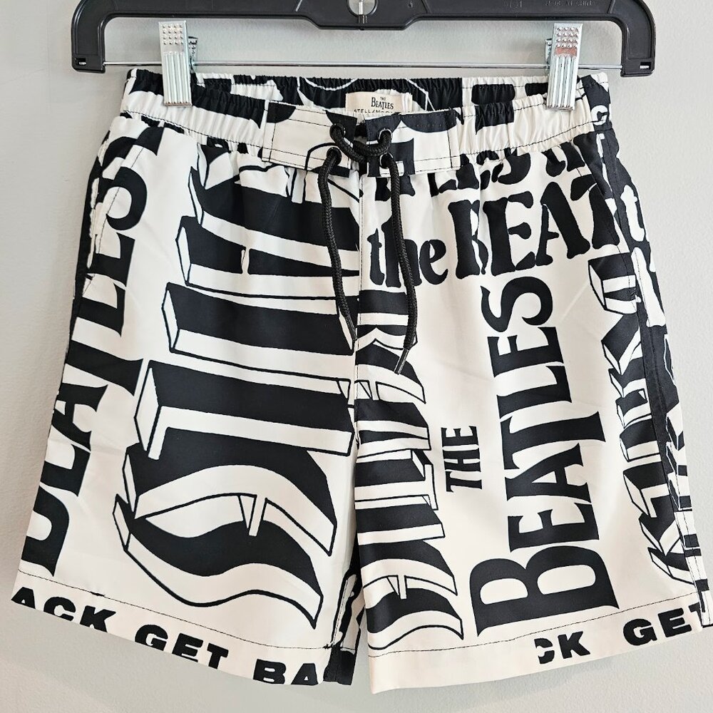 NWT Stella McCartney Kids X Beatles Print Swim Trunks